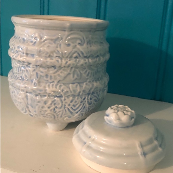 Other - Decor Ginger jar farmhouse storage blue white